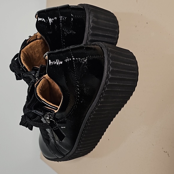 GABOR Women's Low-Top Black Patent Platform Sneakers Size 3½ (160418) - Picture 4 of 14